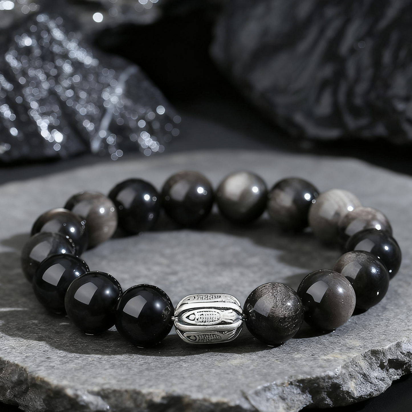 黑曜石转运手串（锦鲤）