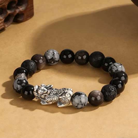 黑曜石转运手串（财运）