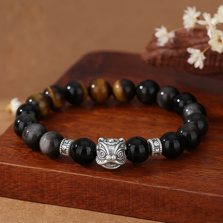 黑曜石转运手串（狮子）