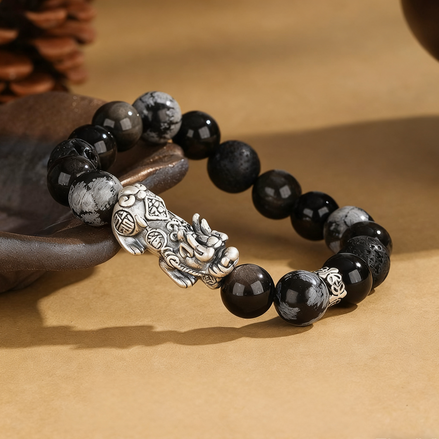 黑曜石转运手串（财运）