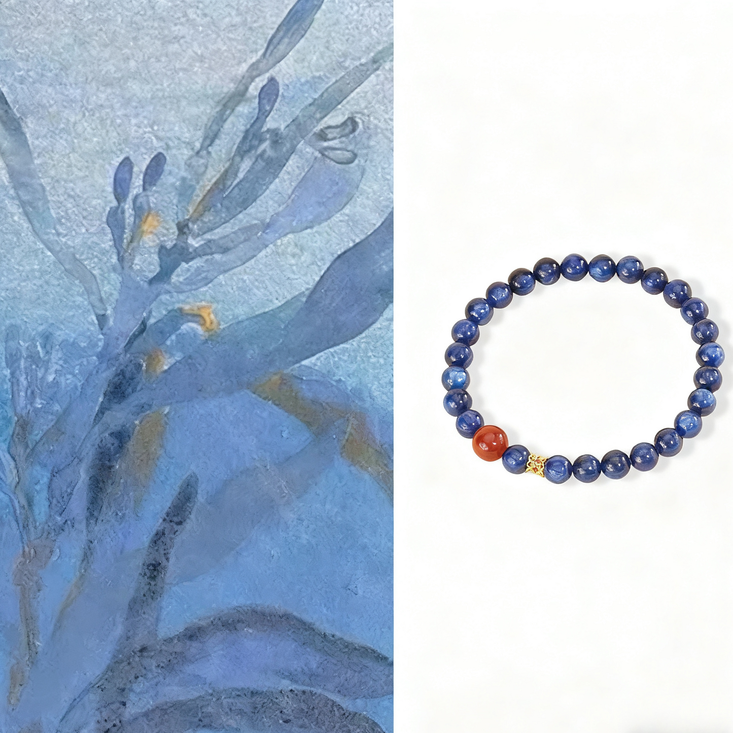 蓝晶石+红玛瑙转运手串