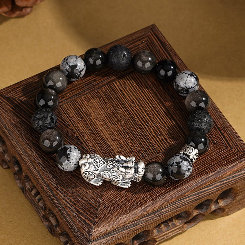 黑曜石转运手串（财运）