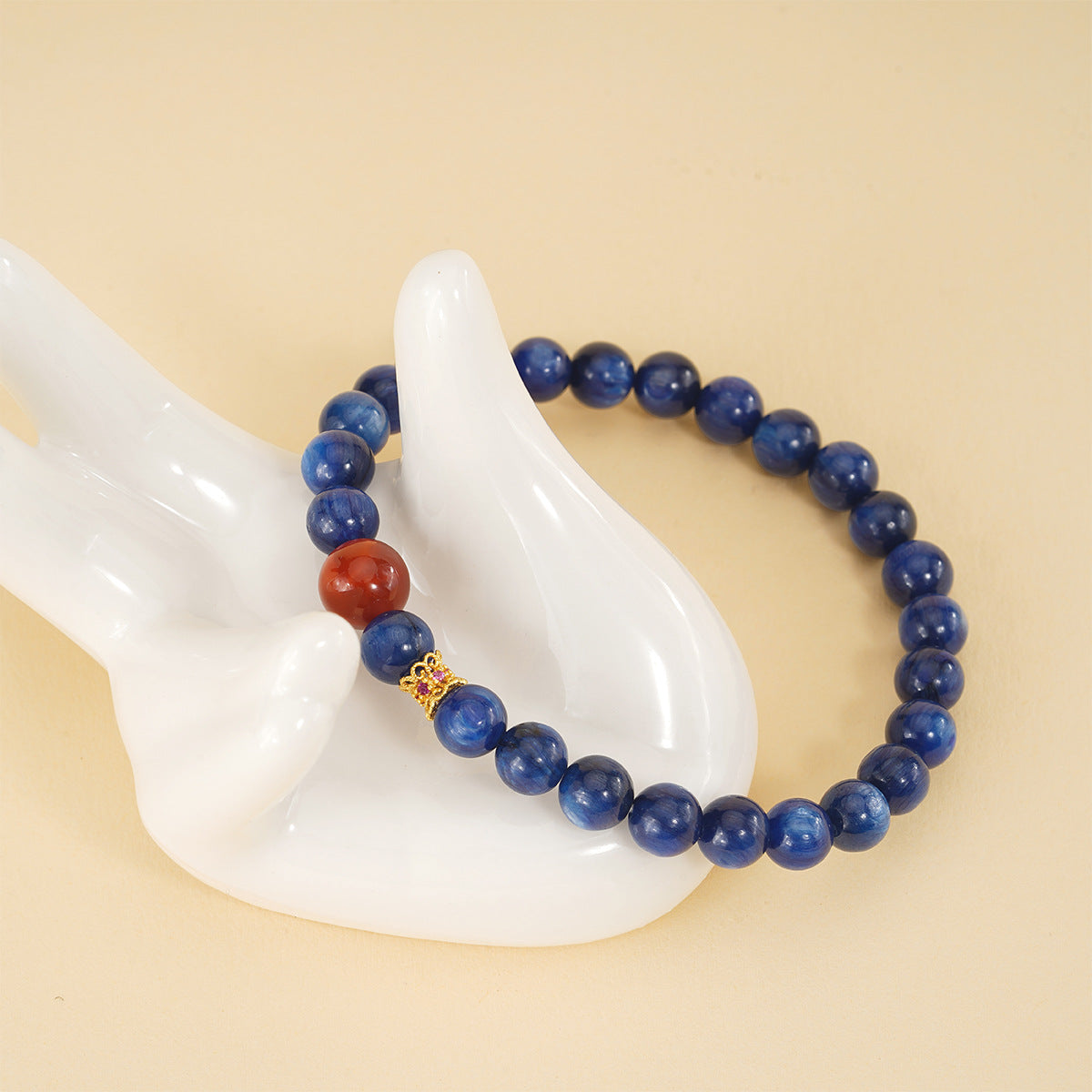 蓝晶石+红玛瑙转运手串