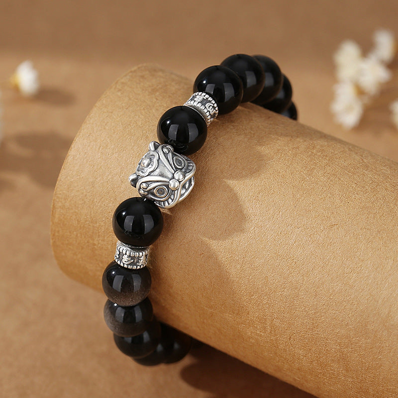 黑曜石转运手串（狮子）