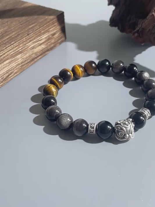 黑曜石转运手串（狮子）